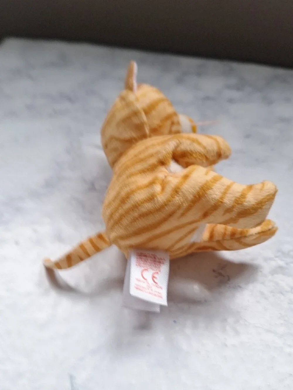 Ty Orange Tabby Cat Beanie Bellies with Green Eyes